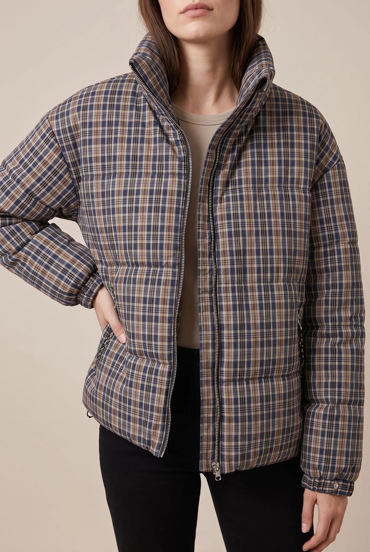 PlaidPuffer | Karierte Steppjacke