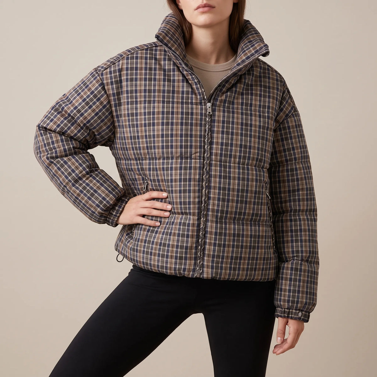 PlaidPuffer | Karierte Steppjacke