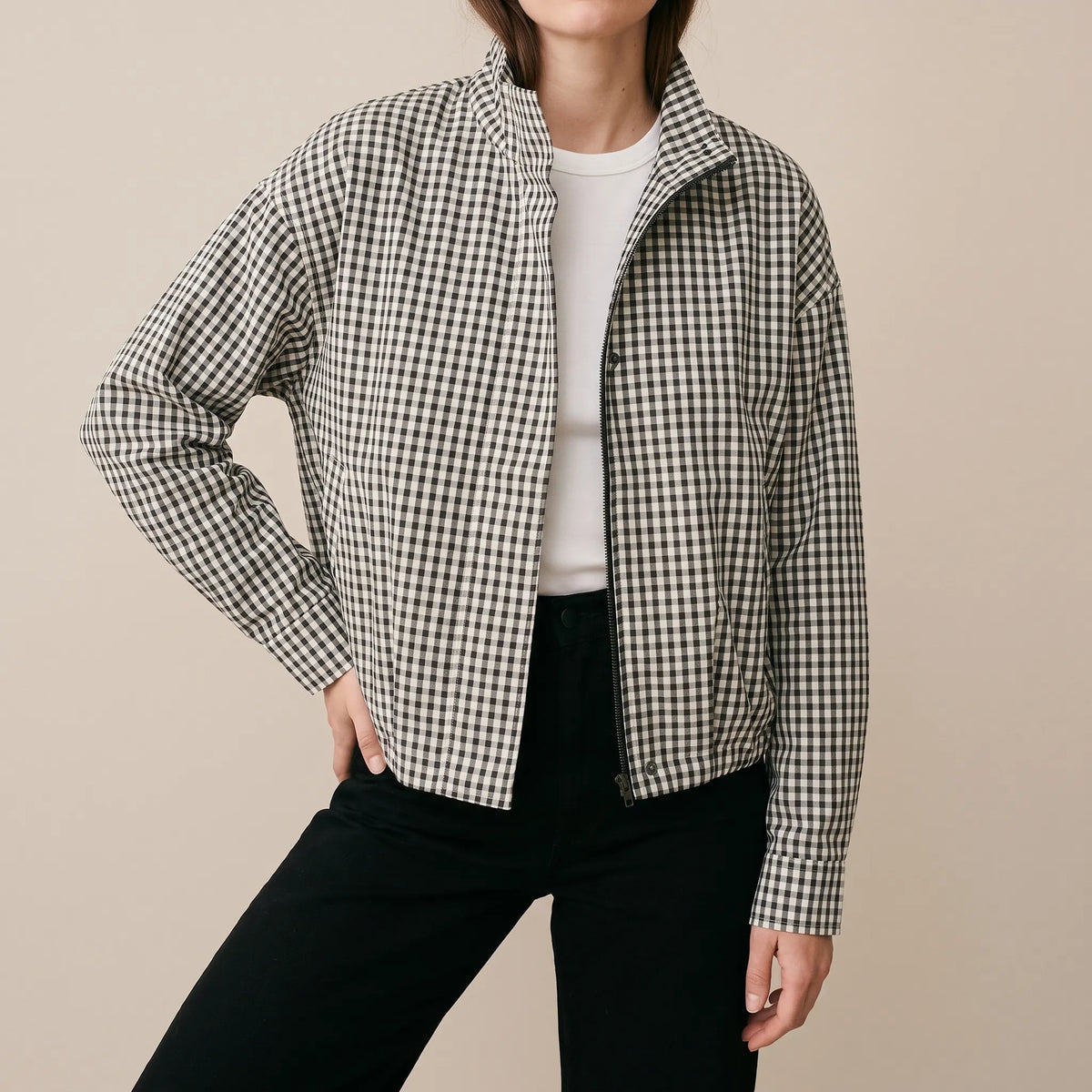 PlaidVibe | Karierte Bomberjacke