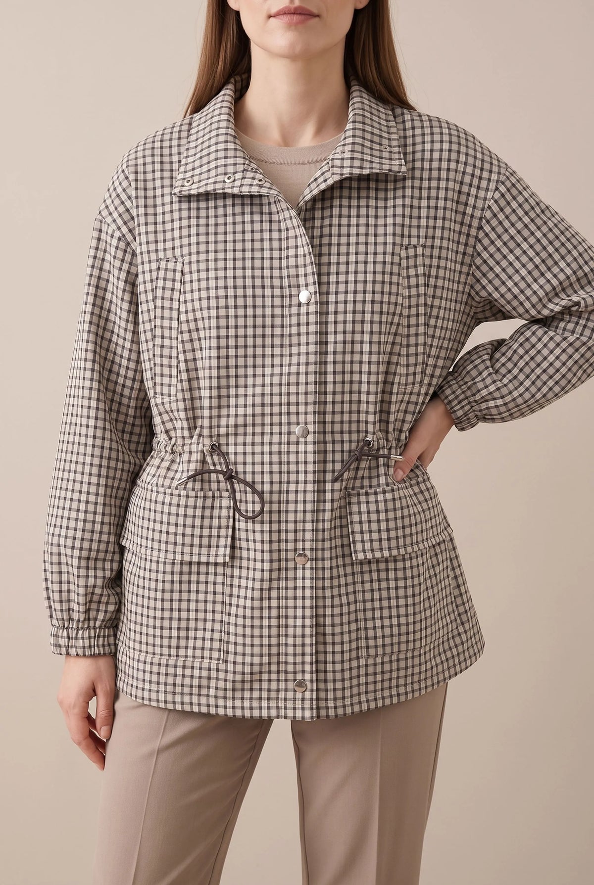 PlaidZip | Karierte Leichte Übergangsjacke Damen