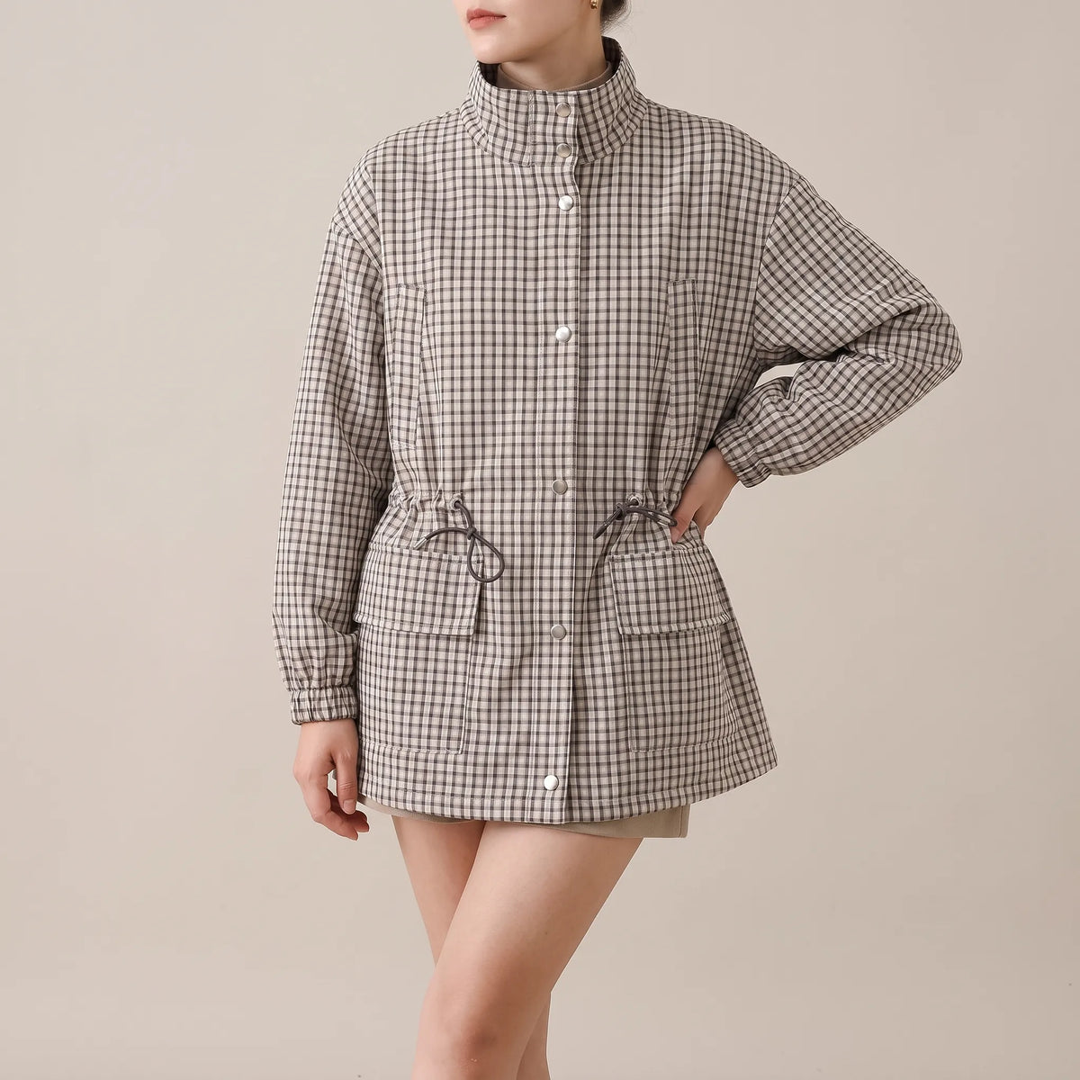 PlaidZip | Karierte Leichte Übergangsjacke Damen