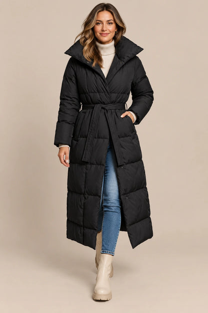 Quiltis | Steppjacke Damen mit langem Schnitt und Stehkragen