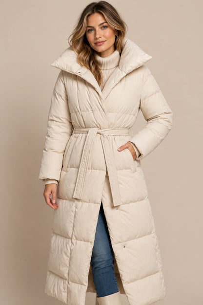 Quiltis | Steppjacke Damen mit langem Schnitt und Stehkragen