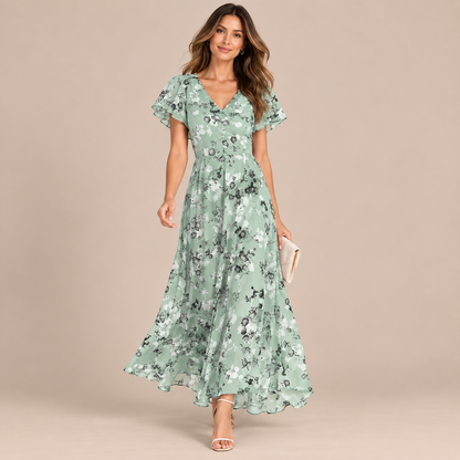 Rena | Winterkleid Damen mit Blumenmuster