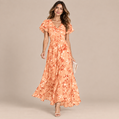 Rena | Winterkleid Damen mit Blumenmuster