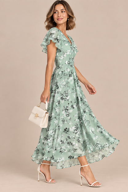Rena | Winterkleid Damen mit Blumenmuster