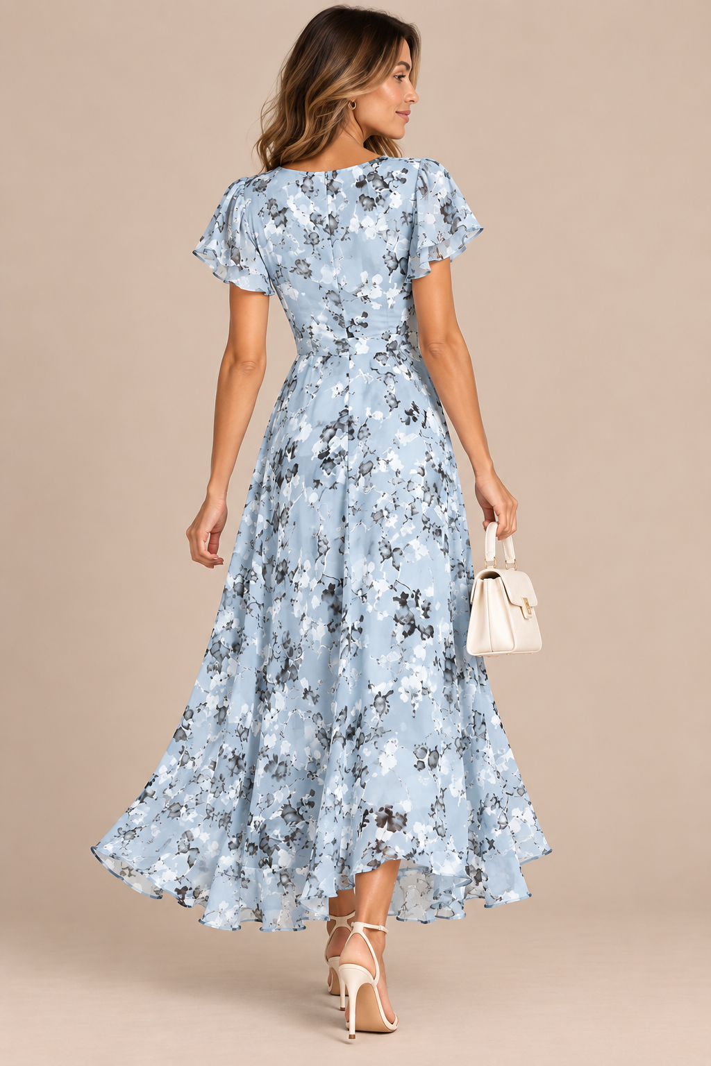 Rena | Winterkleid Damen mit Blumenmuster
