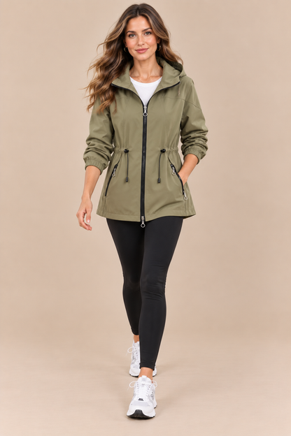 Reva | Regenjacke mit Kapuze und verstellbarer Taille