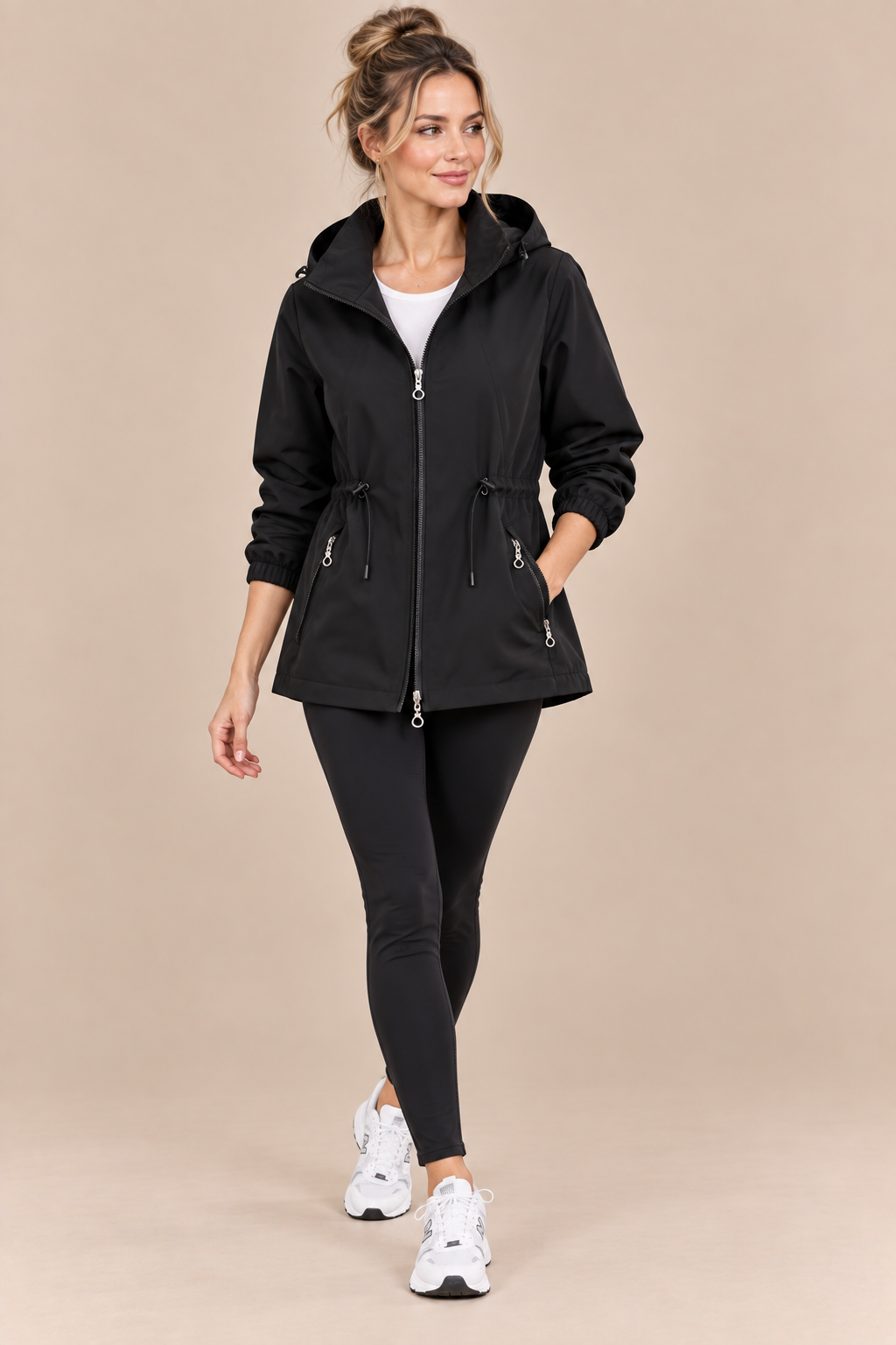 Reva | Regenjacke mit Kapuze und verstellbarer Taille