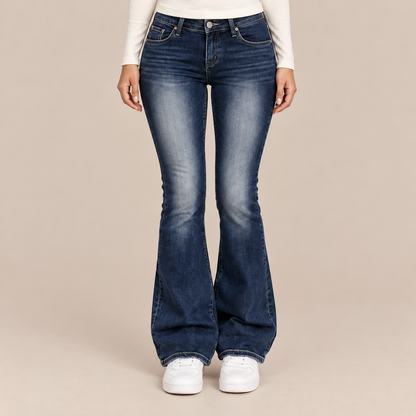 Rhein | Jeans Damen mit niedriger Taille und ausgestelltem Bein