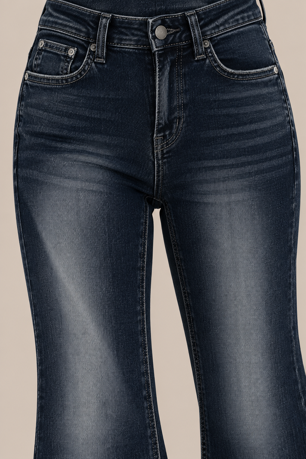 Rhein | Jeans Damen mit niedriger Taille und ausgestelltem Bein