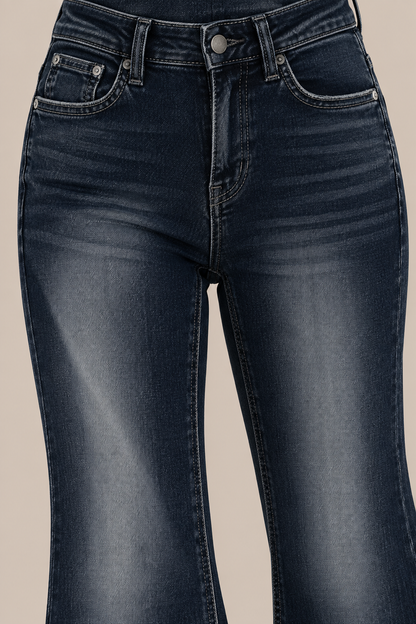 Rhein | Jeans Damen mit niedriger Taille und ausgestelltem Bein