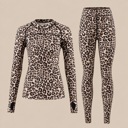 Rosie | Thermounterwäsche Damen mit Leo-Muster und körpernaher Passform