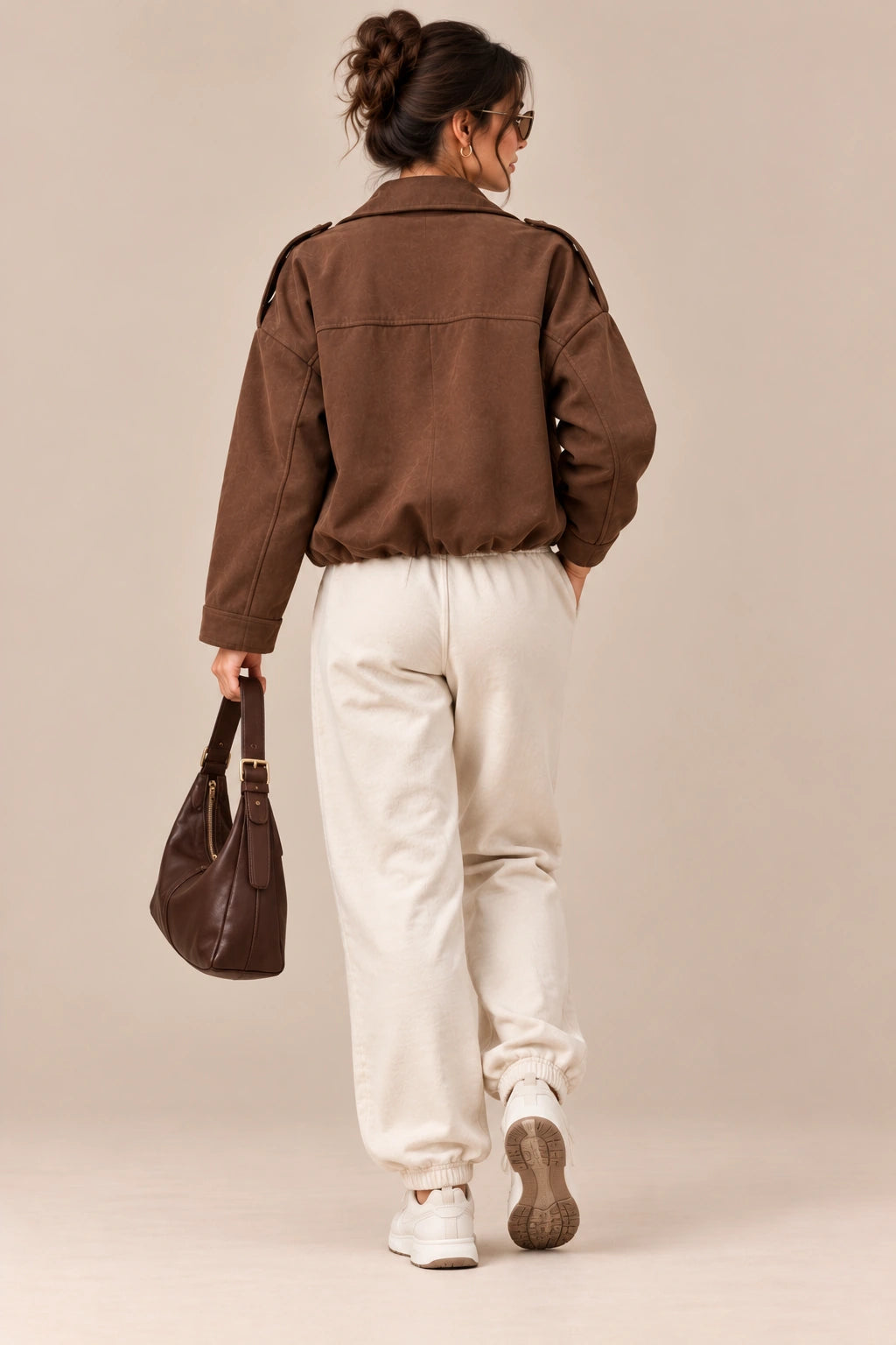 Rovi | Lässige Herbstjacke in Kaffeebraun mit Umlegekragen