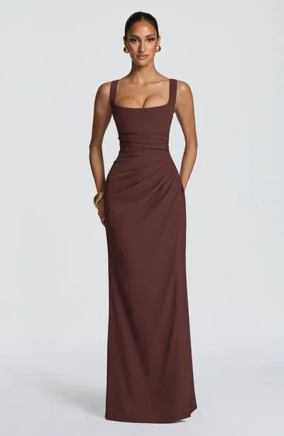 Luana | Damen Elegantes Korsett Maxikleid
