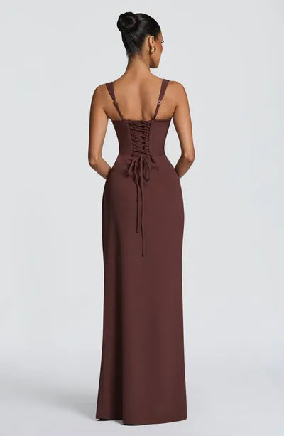 Luana | Damen Elegantes Korsett Maxikleid