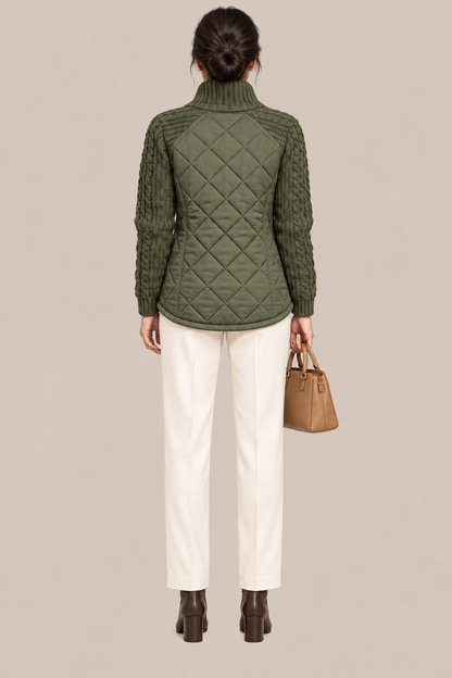 Seliane | Elegante Winter-Steppjacke für Damen mit Strickärmeln
