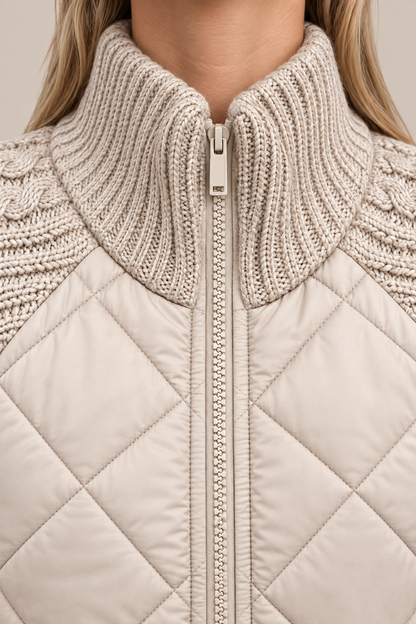 Seliane | Elegante Winter-Steppjacke für Damen mit Strickärmeln
