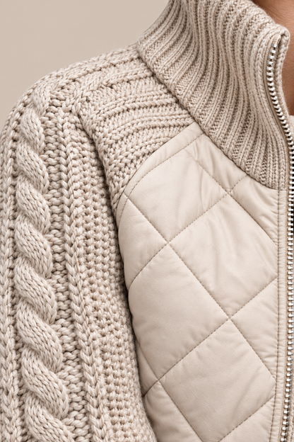 Seliane | Elegante Winter-Steppjacke für Damen mit Strickärmeln