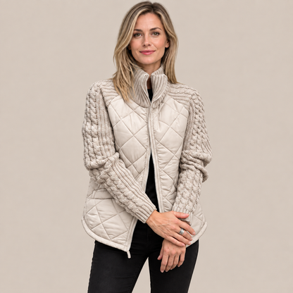 Seliane | Elegante Winter-Steppjacke für Damen mit Strickärmeln