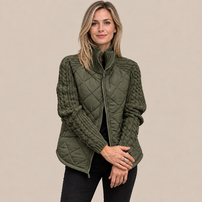 Seliane | Elegante Winter-Steppjacke für Damen mit Strickärmeln