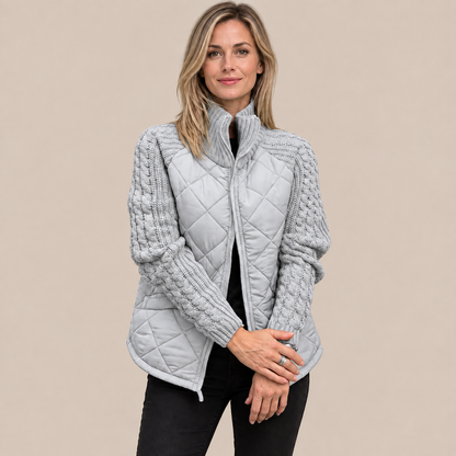 Seliane | Elegante Winter-Steppjacke für Damen mit Strickärmeln