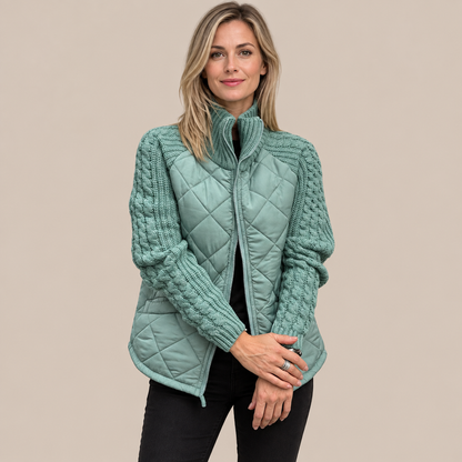 Seliane | Elegante Winter-Steppjacke für Damen mit Strickärmeln