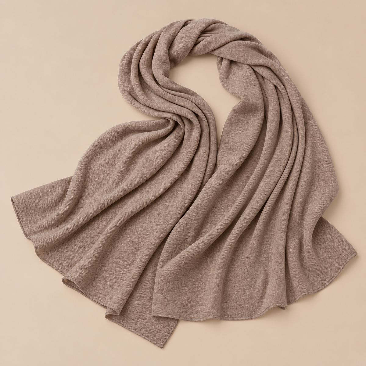Seralyn | Wollschal Beige mit minimalistischem Design