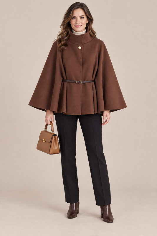 Serena | Trenchcoat Damen im Cape-Stil mit Gürtel
