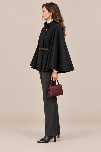 Serena | Trenchcoat Damen im Cape-Stil mit Gürtel