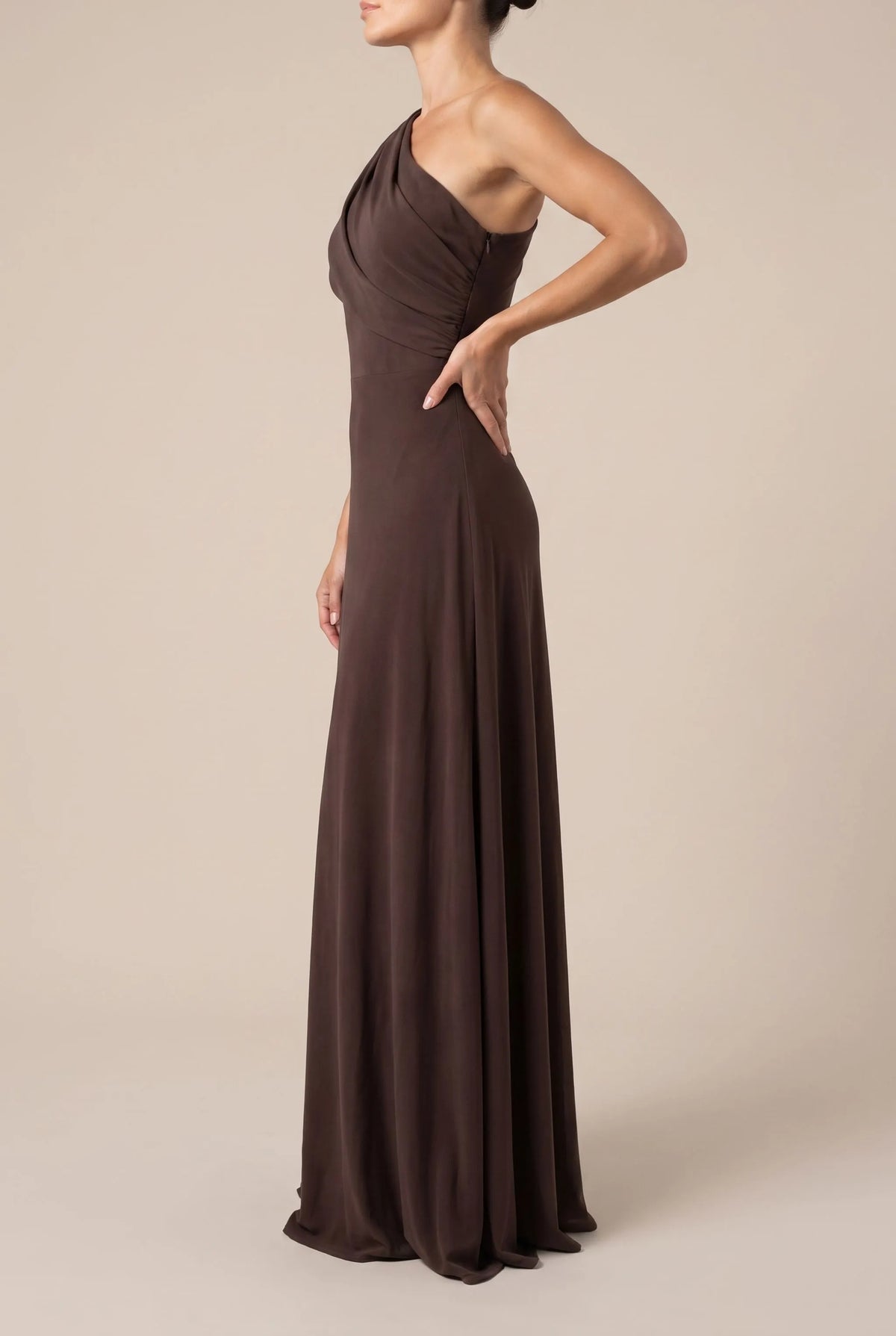 Serenia | Festliches Bodenlanges Asymmetrisches One-Shoulder-Abendkleid