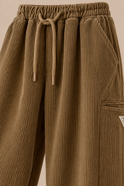 Shaznie | Cordhose Damen mit weitem Bein und Kordelzug