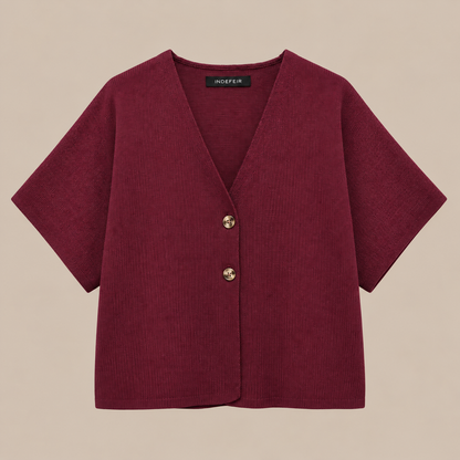 Sheena | Cardigan Damen Kurzarm mit V-Ausschnitt