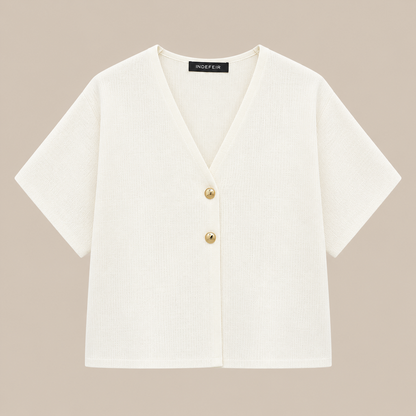 Sheena | Cardigan Damen Kurzarm mit V-Ausschnitt