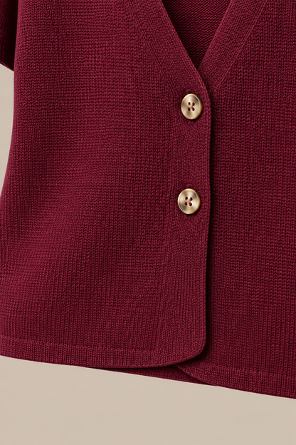 Sheena | Cardigan Damen Kurzarm mit V-Ausschnitt