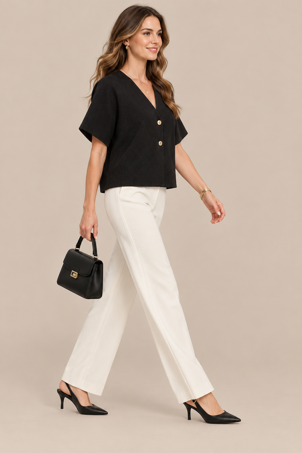 Sheena | Cardigan Damen Kurzarm mit V-Ausschnitt