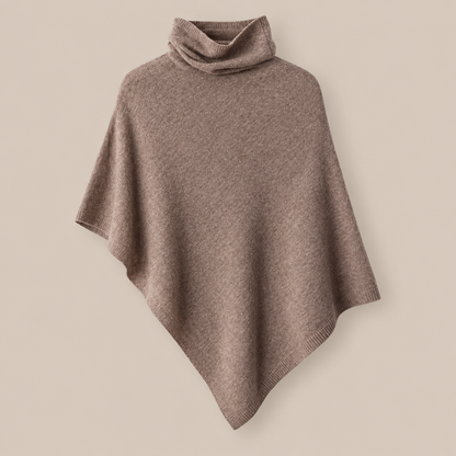 Sherena | Wollpullover Damen im Poncho-Stil mit Rollkragen
