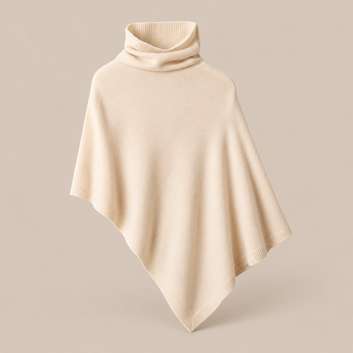 Sherena | Wollpullover Damen im Poncho-Stil mit Rollkragen