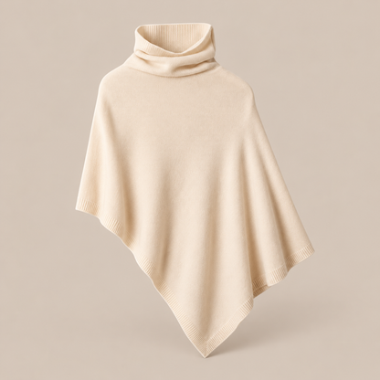 Sherena | Wollpullover Damen im Poncho-Stil mit Rollkragen