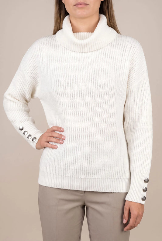 Snowlura | Lässiger Gerippter Rollkragenpullover Damen