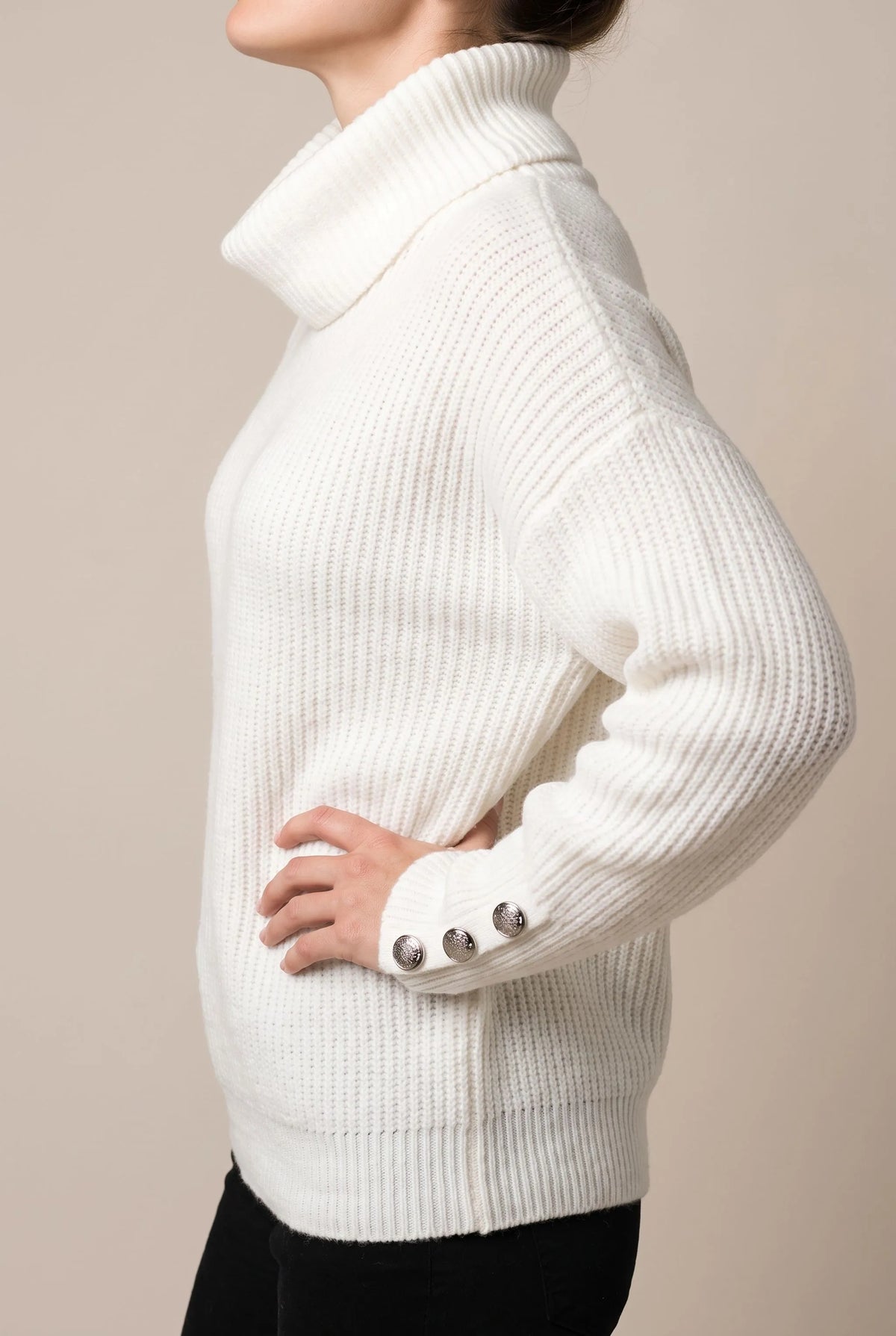 Snowlura | Lässiger Gerippter Rollkragenpullover Damen