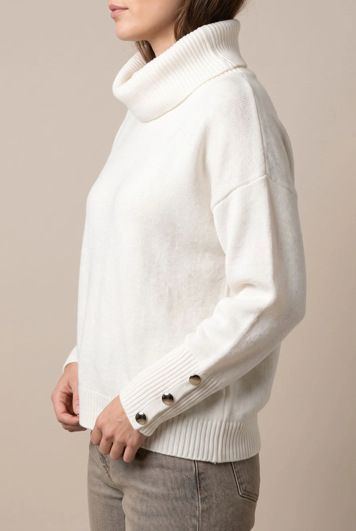 Snowlura | Lässiger Gerippter Rollkragenpullover Damen