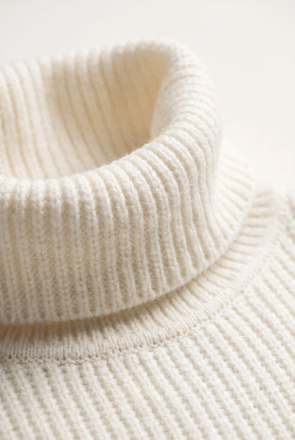 Snowlura | Lässiger Gerippter Rollkragenpullover Damen