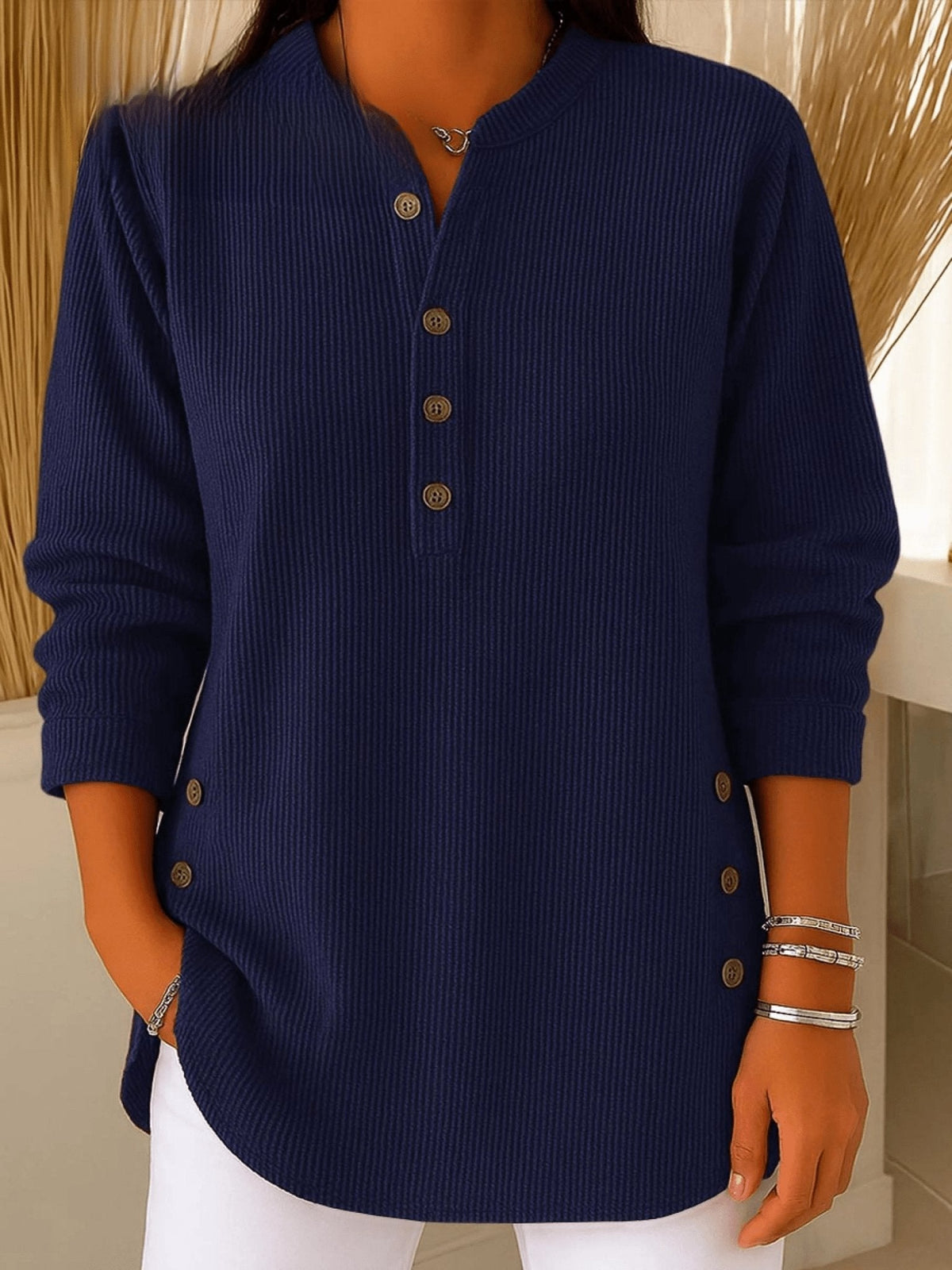 Valentina | Schickes und vielseitiges Henley Tunika Top