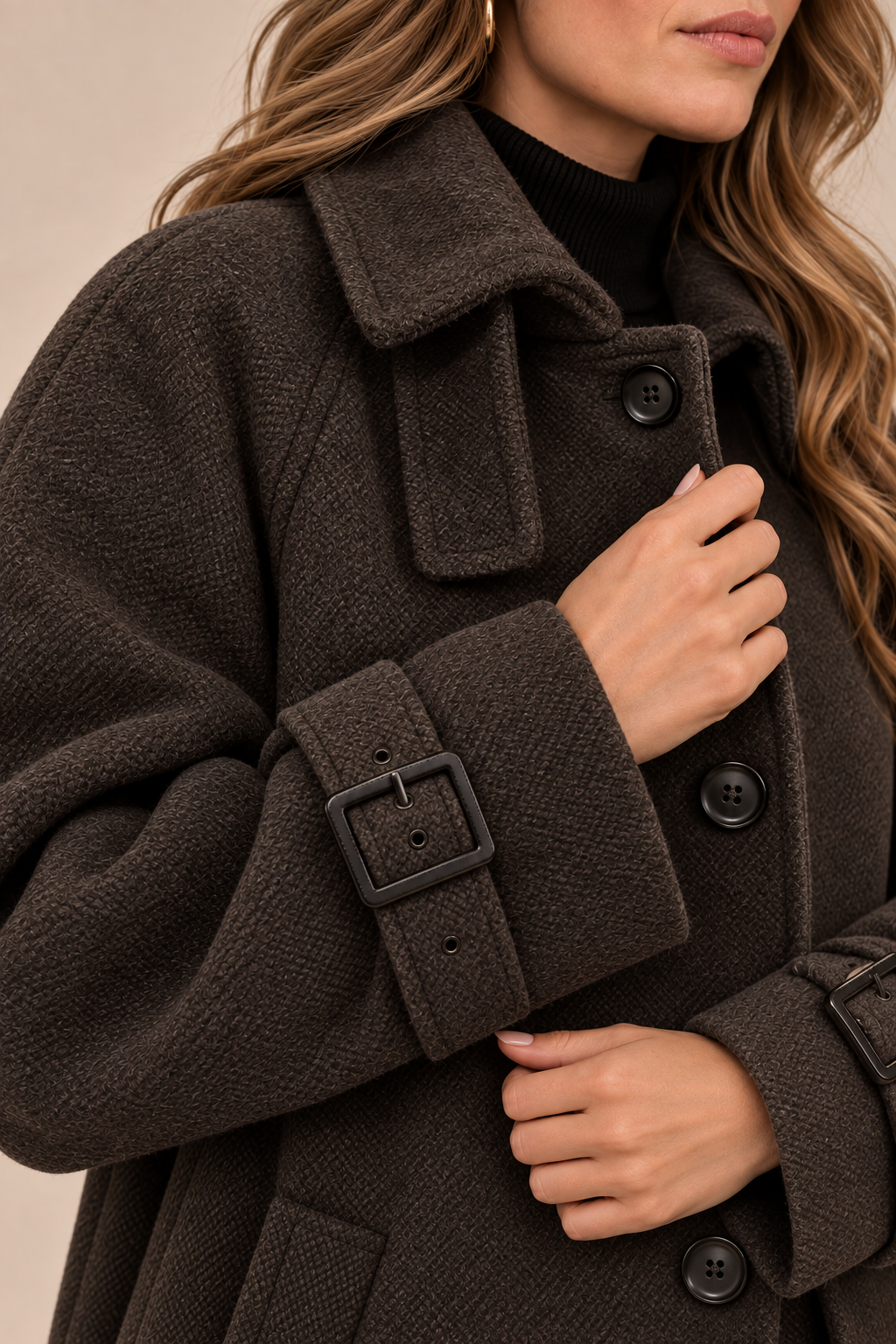 Solenne | Trenchcoat mit langem Schnitt und Taillengürtel