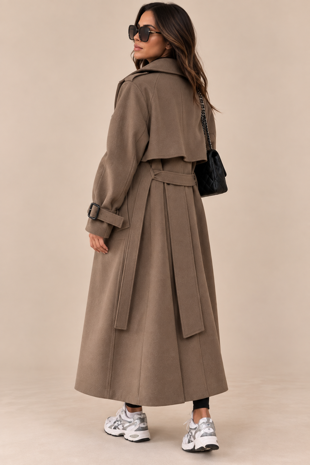 Solenne | Trenchcoat mit langem Schnitt und Taillengürtel