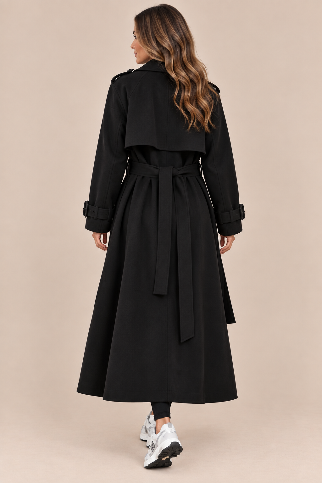 Solenne | Trenchcoat mit langem Schnitt und Taillengürtel