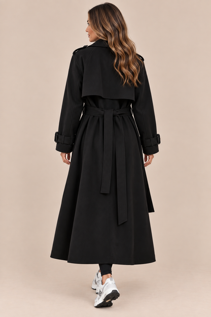 Solenne | Trenchcoat mit langem Schnitt und Taillengürtel