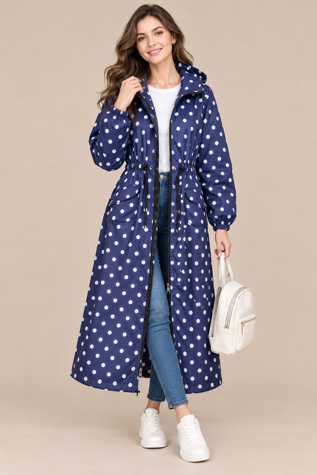 Soraya | Lange wasserdichte Regenjacke für Damen
