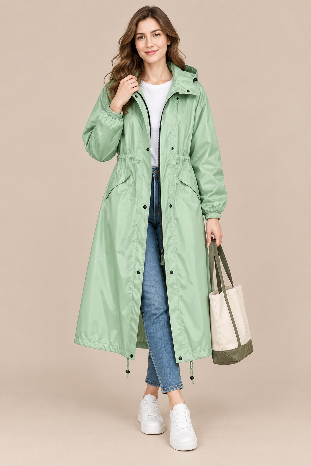 Soraya | Lange wasserdichte Regenjacke für Damen